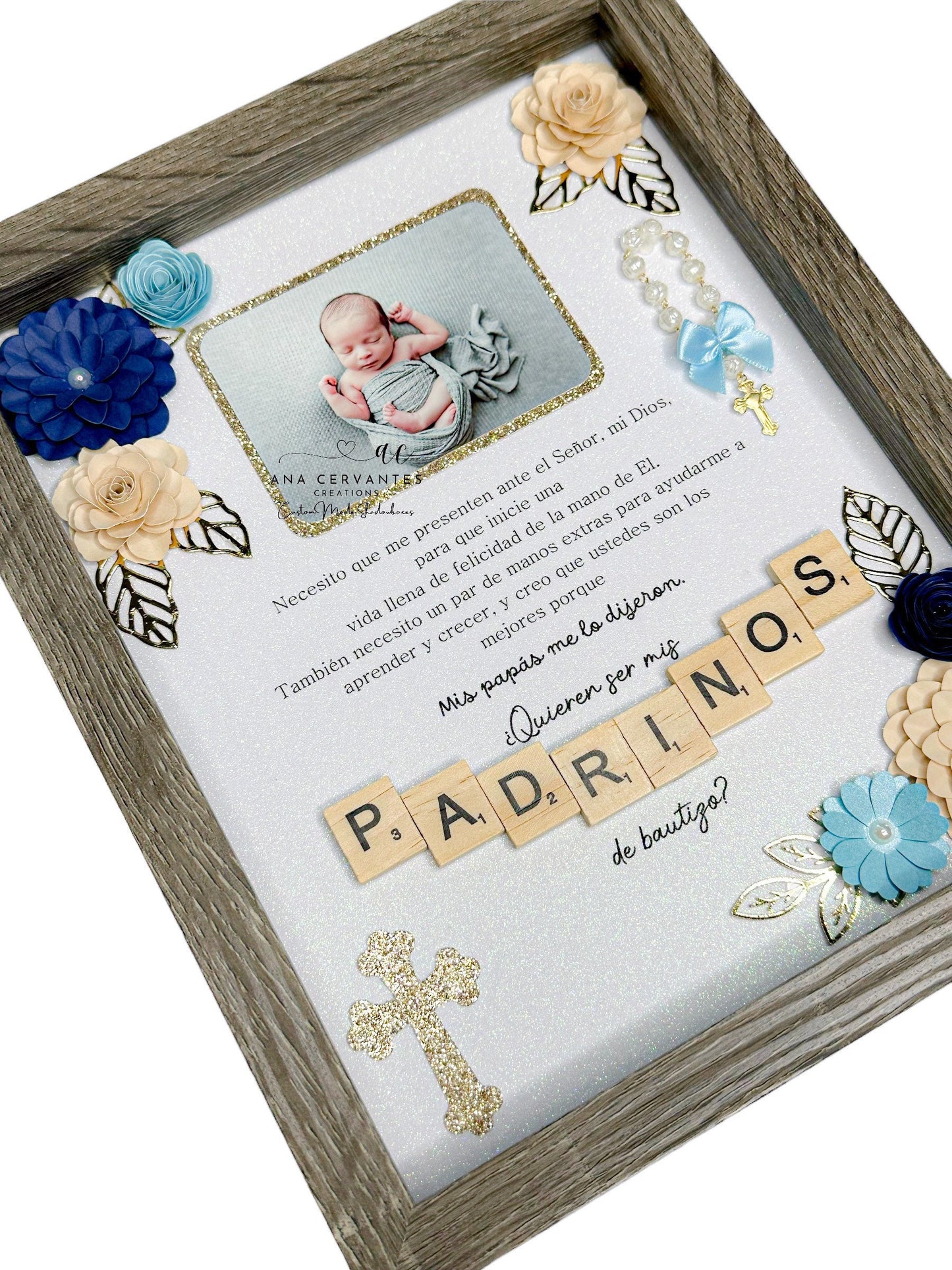 Baptism Proposal Shadow Box - Caja de Sombra de Propuesta de Bautismo