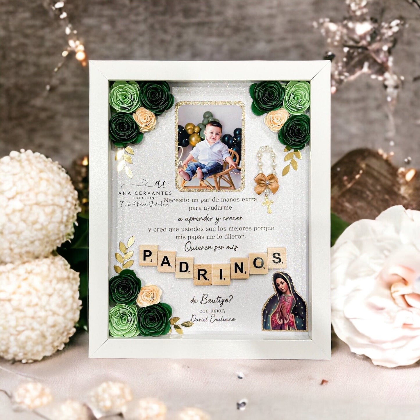 Baptism Proposal Shadow Box - Caja de Sombra de Propuesta de Bautismo