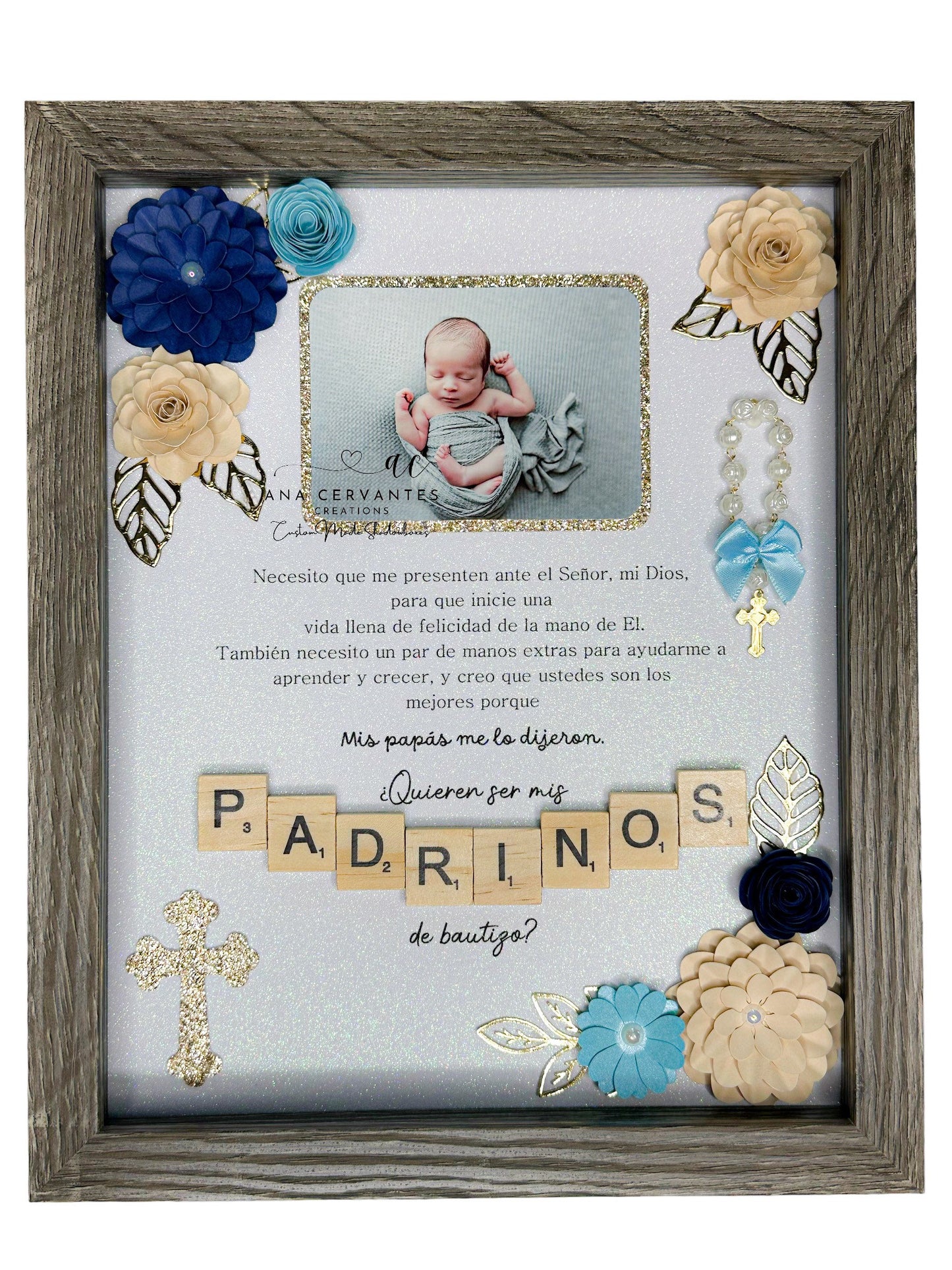 Baptism Proposal Shadow Box - Caja de Sombra de Propuesta de Bautismo