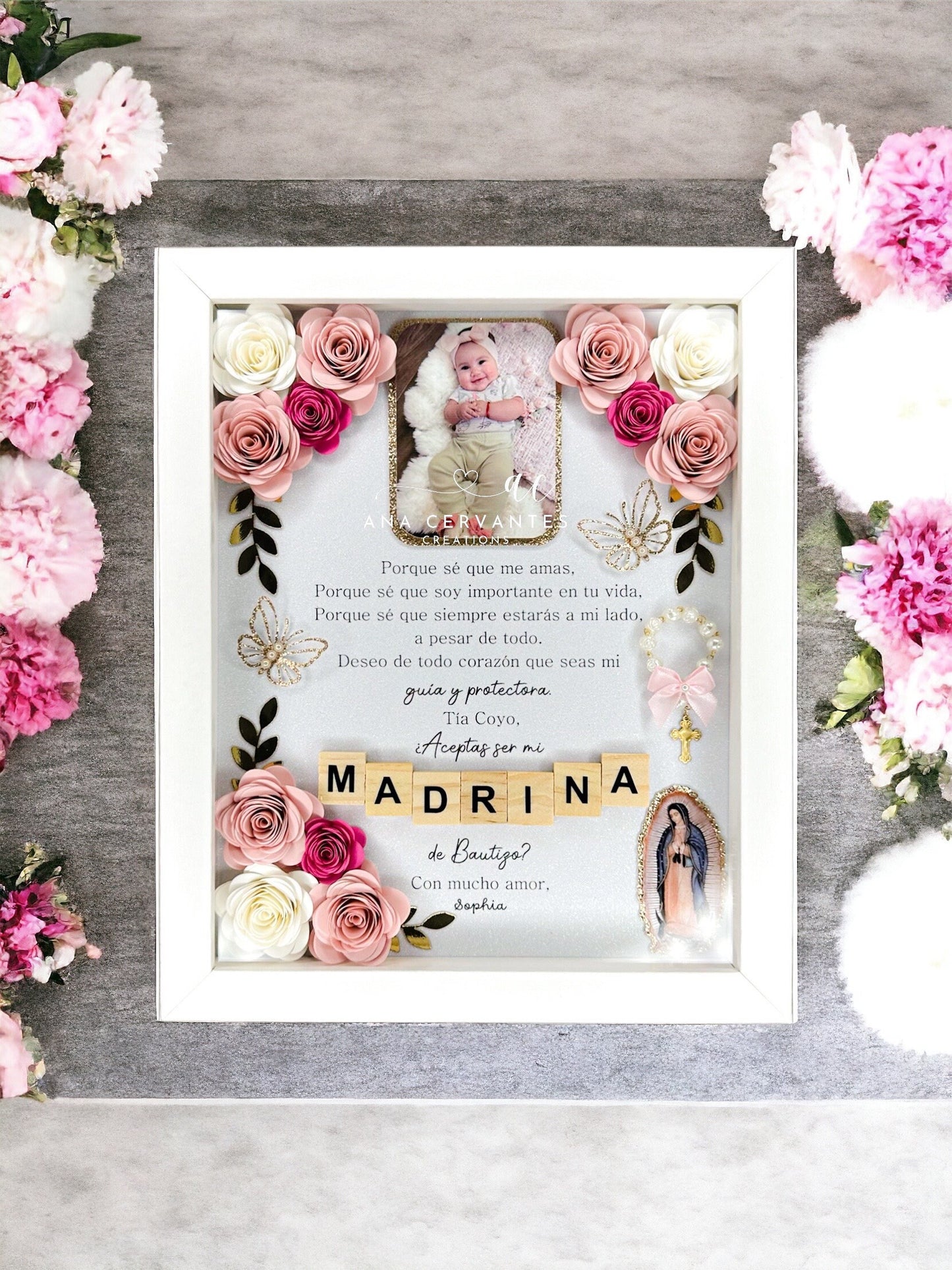 Baptism Proposal Shadow Box - Caja de Sombra de Propuesta de Bautismo