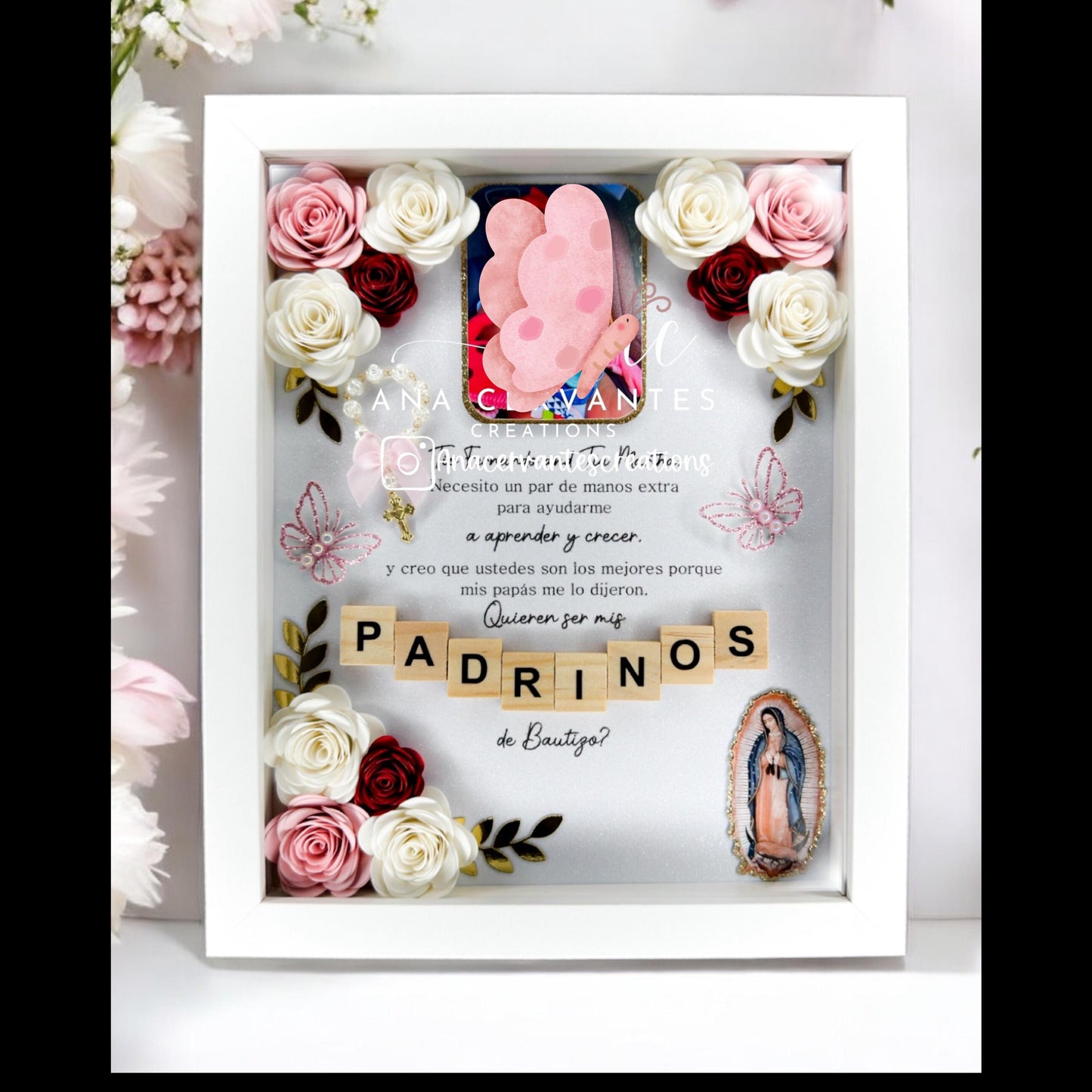 Baptism Proposal Shadow Box - Caja de Sombra de Propuesta de Bautismo