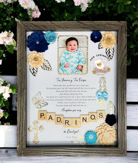 Baptism Proposal Shadow Box - Caja de Sombra de Propuesta de Bautismo