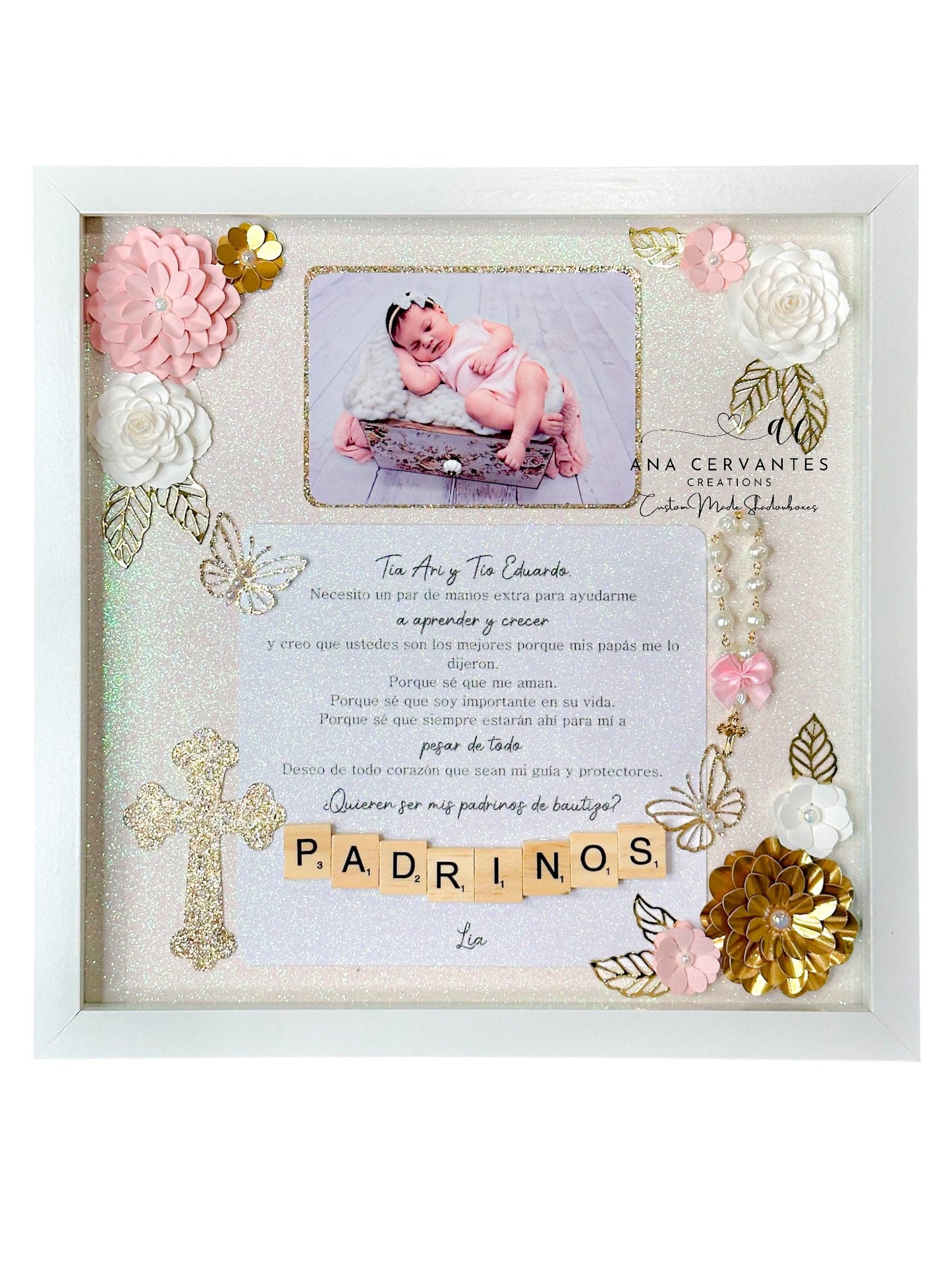 Baptism Proposal Shadow Box - Caja de Sombra de Propuesta de Bautismo