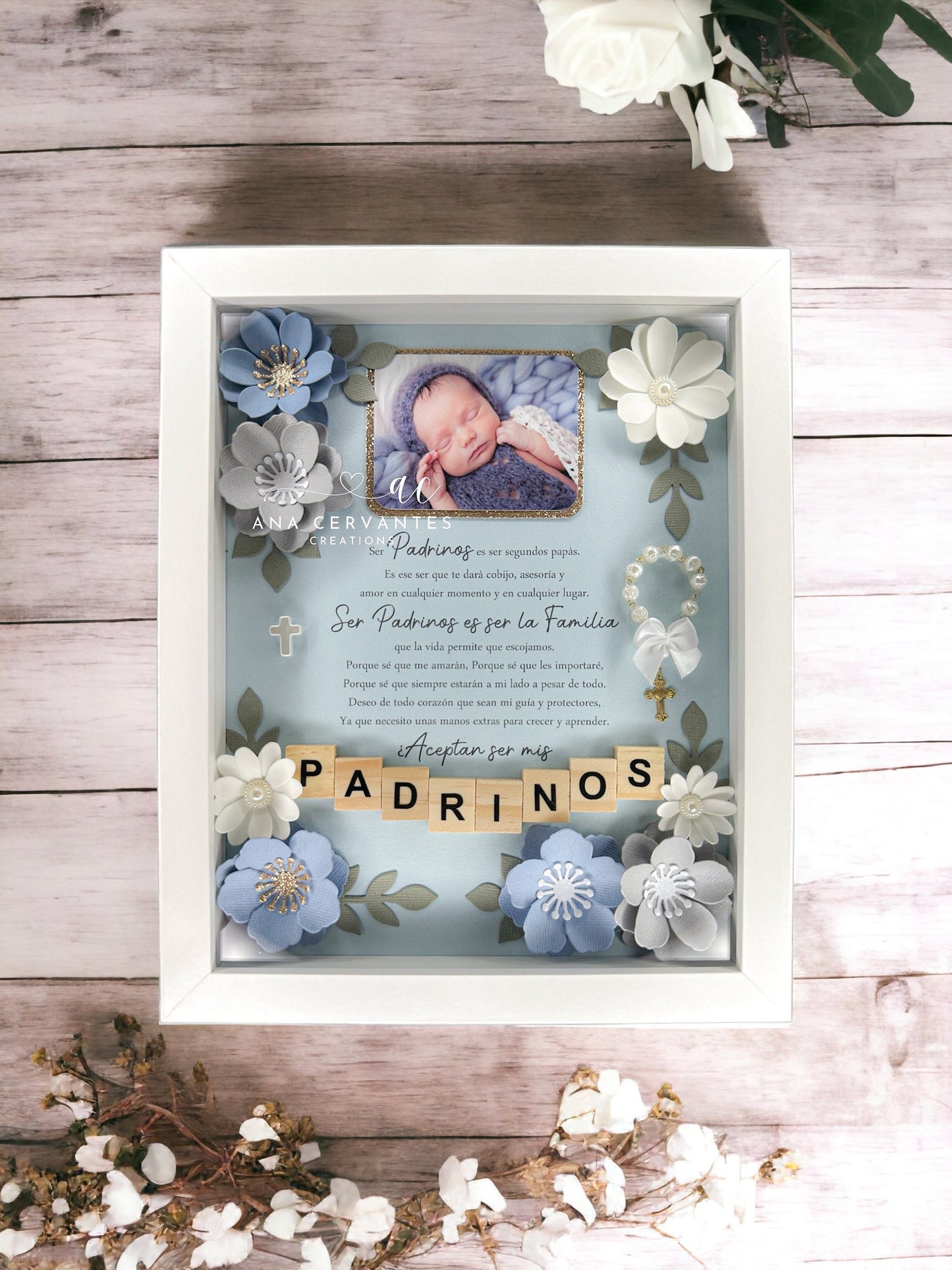 Baptism Proposal Shadow Box - Caja de Sombra de Propuesta de Bautismo