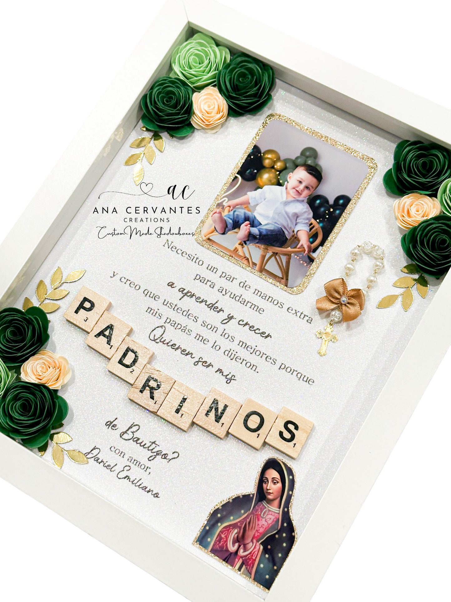 Baptism Proposal Shadow Box - Caja de Sombra de Propuesta de Bautismo