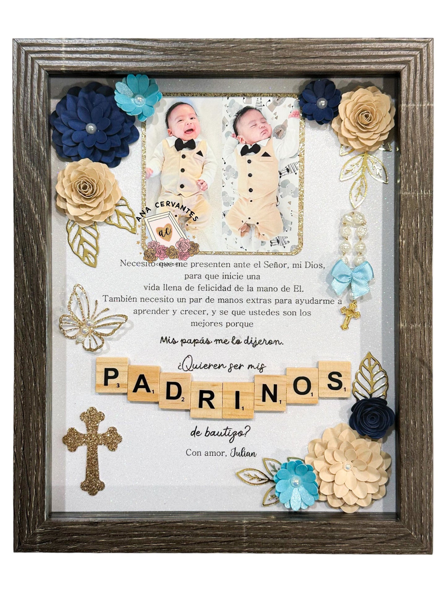 Baptism Proposal Shadow Box - Caja de Sombra de Propuesta de Bautismo