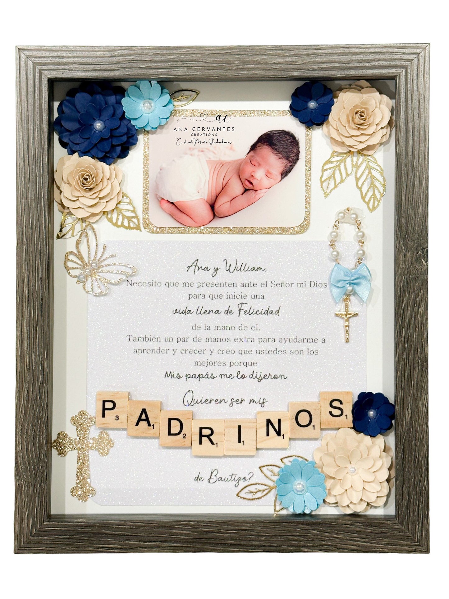 Baptism Proposal Shadow Box - Caja de Sombra de Propuesta de Bautismo