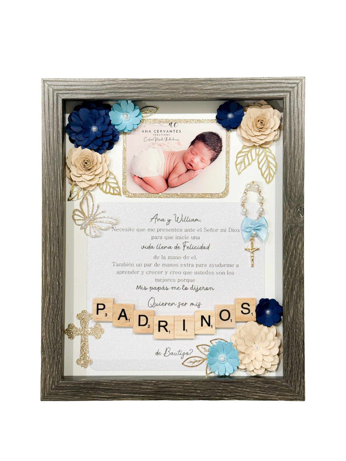 Baptism Proposal Shadow Box - Caja de Sombra de Propuesta de Bautismo