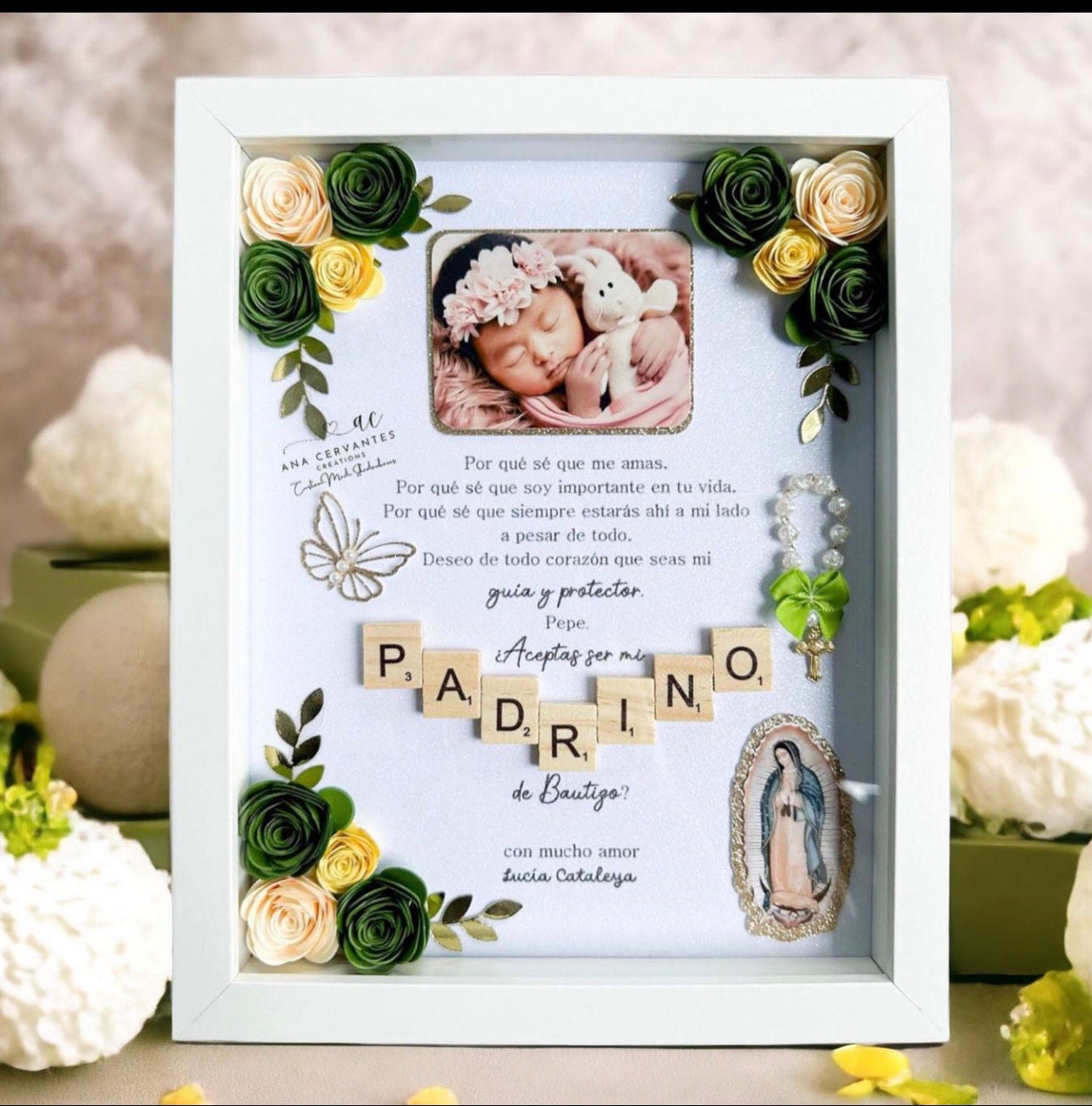 Baptism Proposal Shadow Box - Caja de Sombra de Propuesta de Bautismo